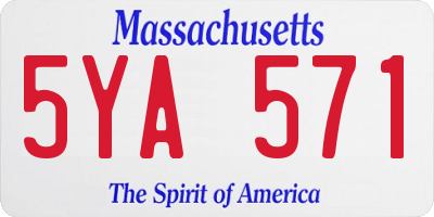 MA license plate 5YA571