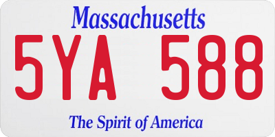 MA license plate 5YA588
