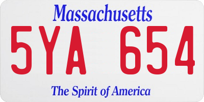 MA license plate 5YA654