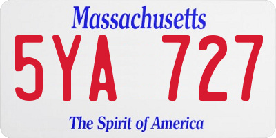 MA license plate 5YA727
