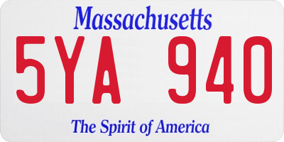 MA license plate 5YA940