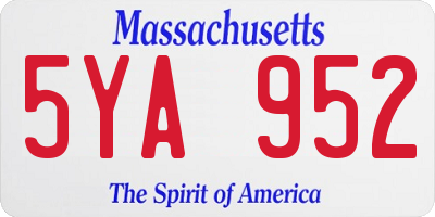 MA license plate 5YA952