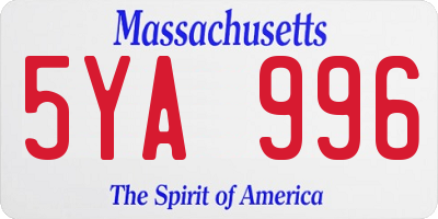 MA license plate 5YA996