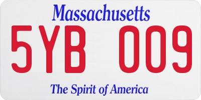 MA license plate 5YB009