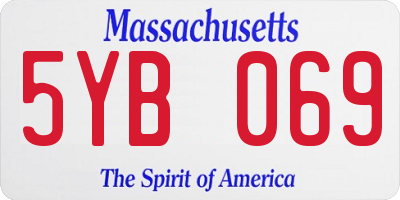 MA license plate 5YB069