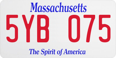 MA license plate 5YB075