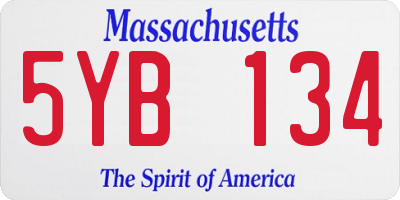 MA license plate 5YB134