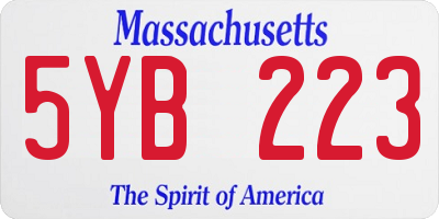 MA license plate 5YB223