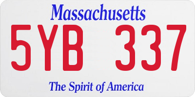 MA license plate 5YB337