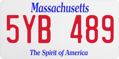 MA license plate 5YB489