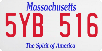 MA license plate 5YB516