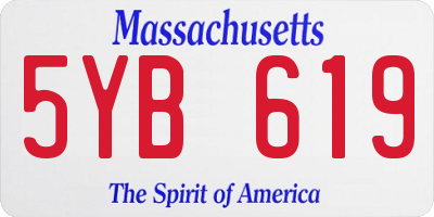 MA license plate 5YB619