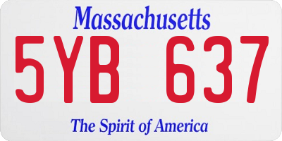 MA license plate 5YB637