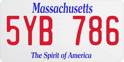 MA license plate 5YB786