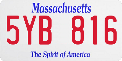 MA license plate 5YB816
