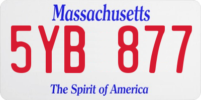 MA license plate 5YB877