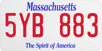 MA license plate 5YB883