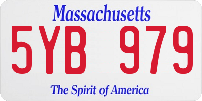 MA license plate 5YB979