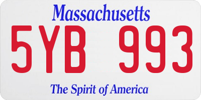 MA license plate 5YB993