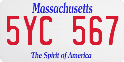 MA license plate 5YC567