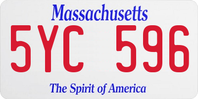 MA license plate 5YC596