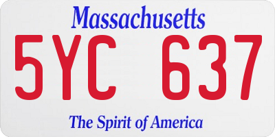 MA license plate 5YC637