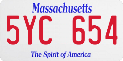 MA license plate 5YC654