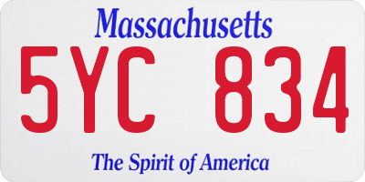 MA license plate 5YC834