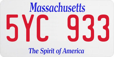 MA license plate 5YC933
