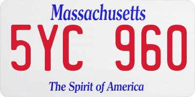 MA license plate 5YC960