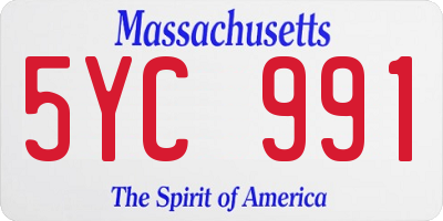 MA license plate 5YC991