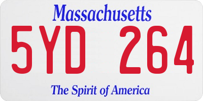 MA license plate 5YD264