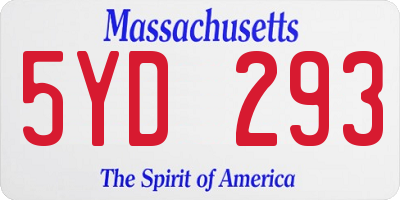 MA license plate 5YD293