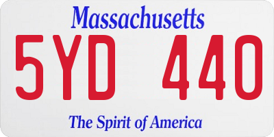 MA license plate 5YD440