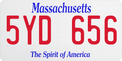 MA license plate 5YD656
