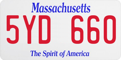 MA license plate 5YD660