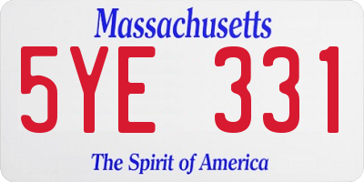 MA license plate 5YE331
