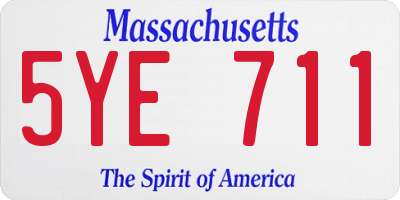 MA license plate 5YE711