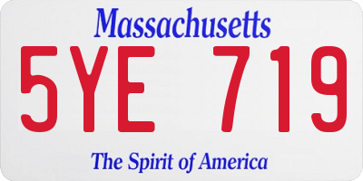 MA license plate 5YE719