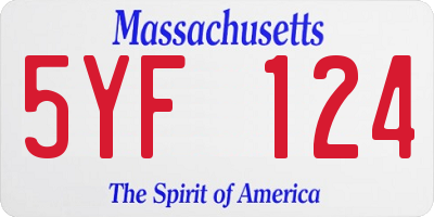 MA license plate 5YF124