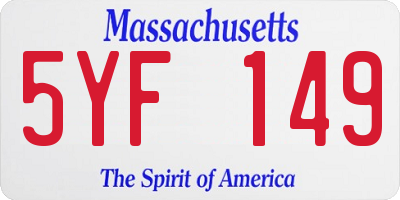 MA license plate 5YF149