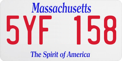 MA license plate 5YF158