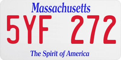 MA license plate 5YF272