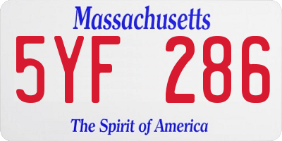 MA license plate 5YF286