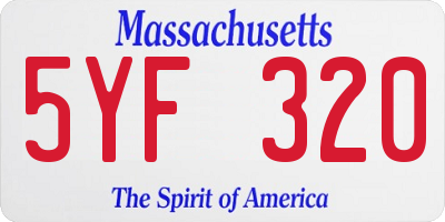 MA license plate 5YF320