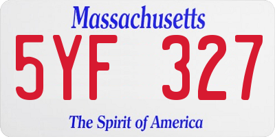 MA license plate 5YF327