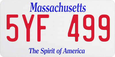 MA license plate 5YF499