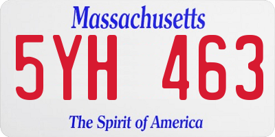 MA license plate 5YH463