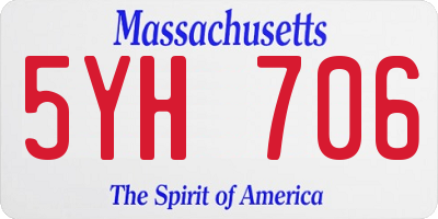MA license plate 5YH706