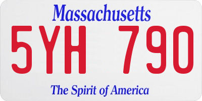MA license plate 5YH790